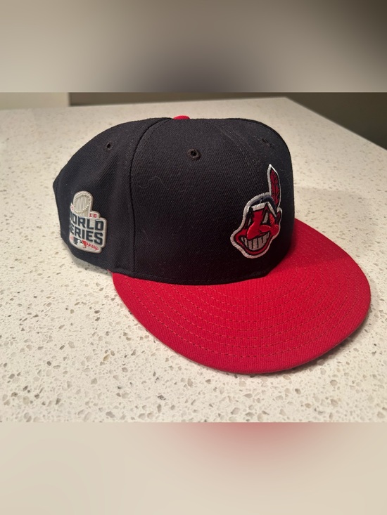 New Era Other - 2016 New Era Cleveland Indians MLB WORLD SERIES 59FIFTY Hat 7 1/4 Chief Wahoo